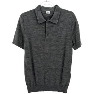 Spoke Sweater Mens Medium Gray 100% Wool Slim Long Knit Preppy Classic Polo
